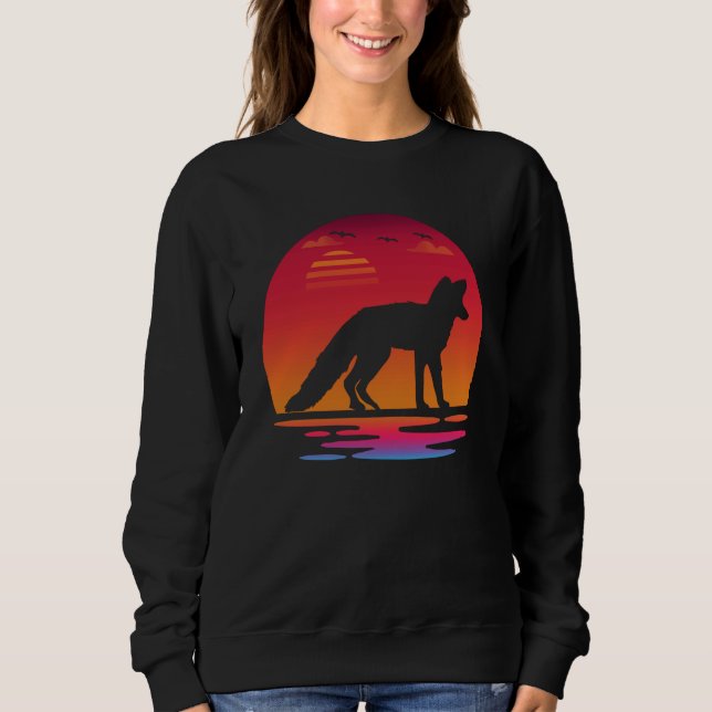 cute fox animal sunset Silhouette fox T Shirt (Framsida)