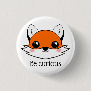 Cute Fox Ansikte är Nyfiket Knapp