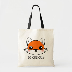 Cute Fox Ansikte är Nyfiket Tygkasse
