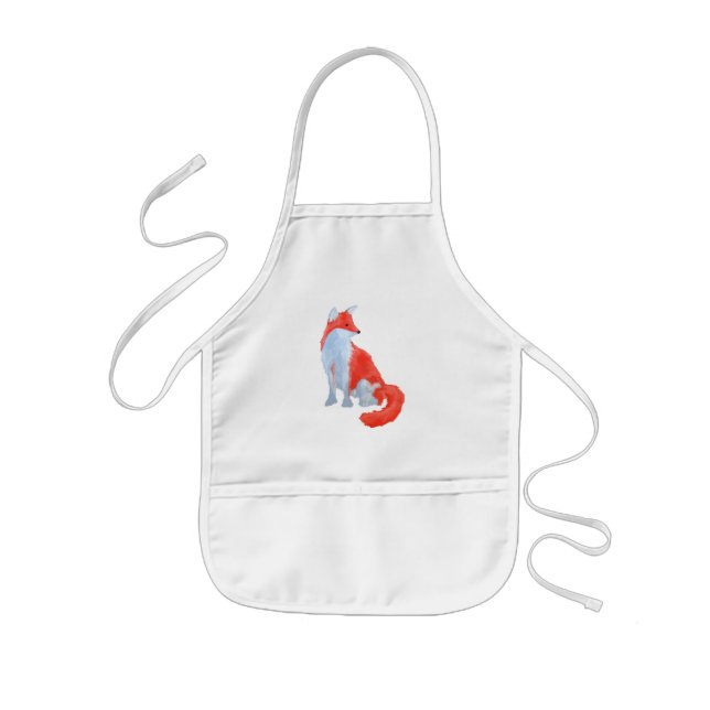 Cute Fox Apron Barnförkläde (Framsidan)