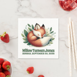 Cute Fox Asov i Löv Baby Shower Pappersservett