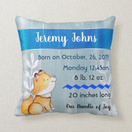 Cute Fox Baby är födelseminne Pillow keepsaké Kudde