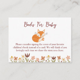 Cute Fox Baby Shower Bokar för Baby Tilläggskort