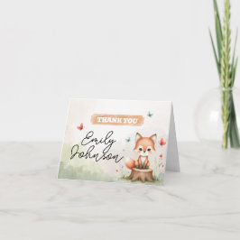 Cute fox baby shower invitation tack kort