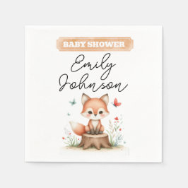 Cute fox baby shower pappersservett