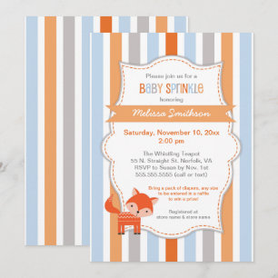 Cute Fox Baby Sprinkle-inbjudan, neutralt gender Inbjudningar