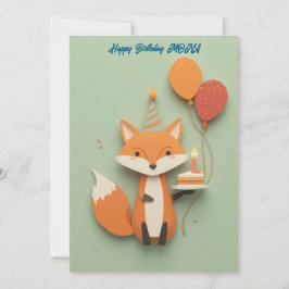 Cute Fox Birthday Hälsning