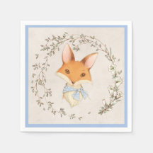 Cute Fox Blue Blommigt Boy