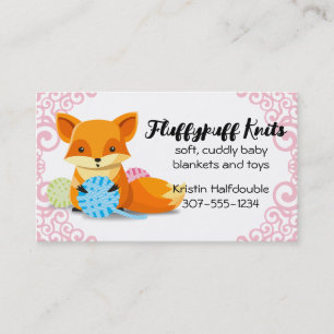 Cute fox bollar av garn av trikå visitkort