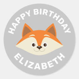 Cute Fox Classic Round-fästare Runt Klistermärke