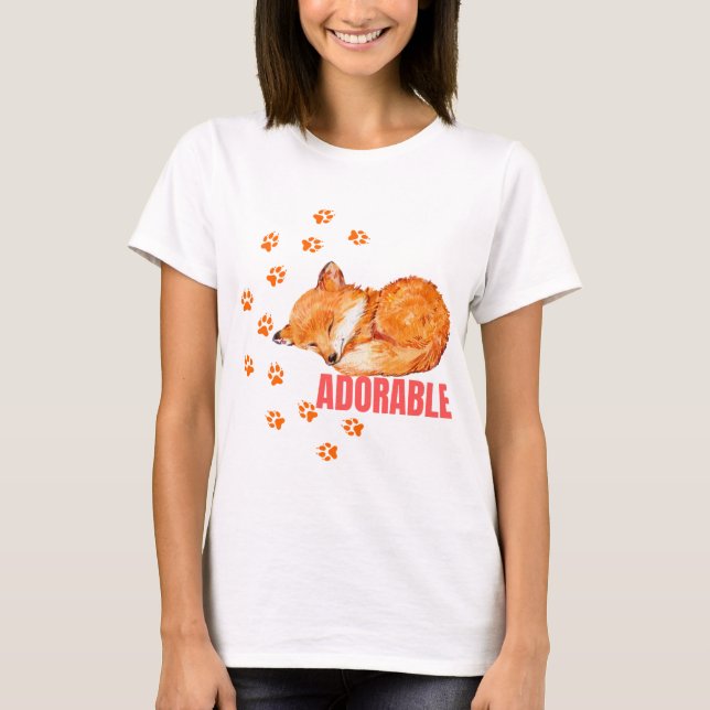 Cute Fox Dreams T Shirt (Framsida)