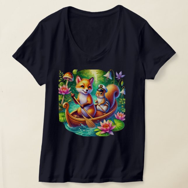 Cute Fox-ekorre älskare T Shirt (Laydown)