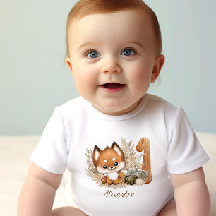 Cute Fox faller 1:a födelsedagen baby T-Shirt