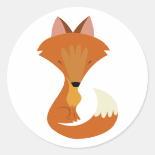 Cute Fox-fästdon Runt Klistermärke