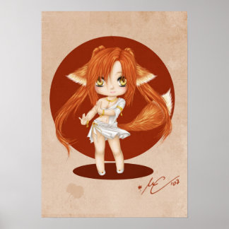 Cute Fox Girl Poster