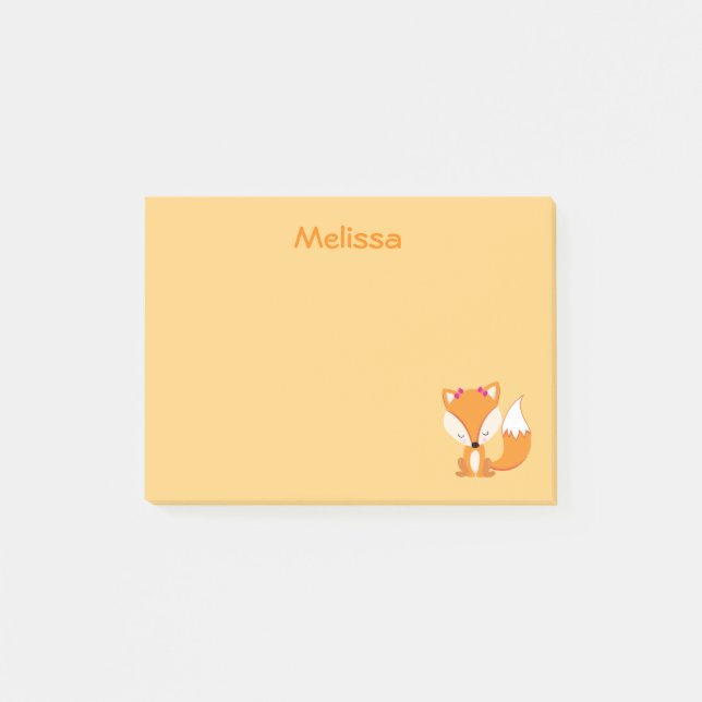 Cute Fox golden färg Post-it Block (Framsida)