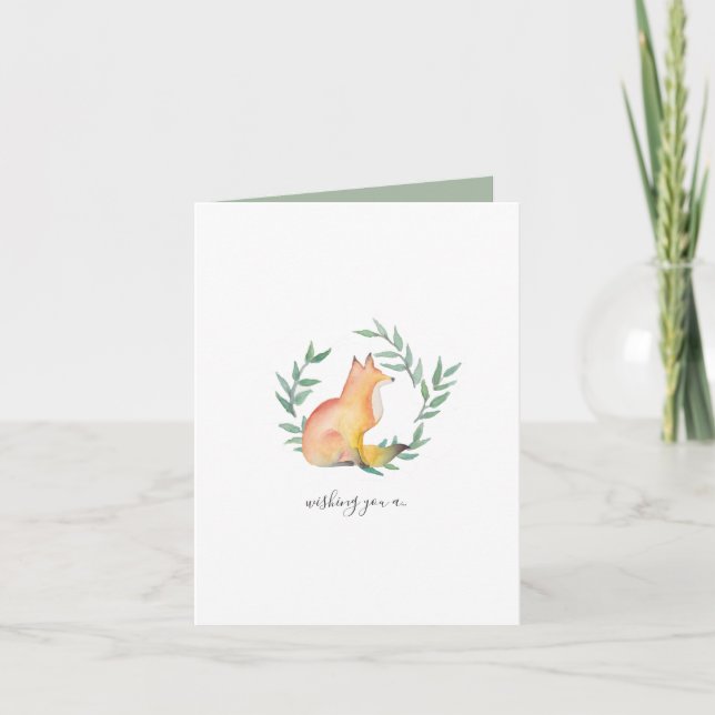 Cute Fox-hälsningskort för Grattis på födelsedagen Helgkort (Framsida)