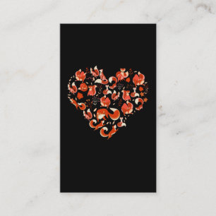 Cute Fox Heart-funy Foxar Visitkort