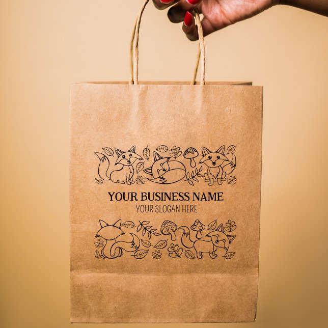 Cute Fox Hösthösten Mönster Anpassningsbar Busines Stämpel (Skapare uppladdad)