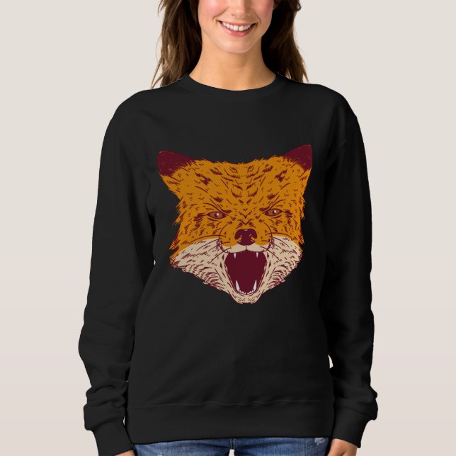 Cute  Fox Howling Artwork T Shirt (Framsida)