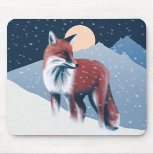 Cute Fox i illustrationen av vinter-Snö Musmatta