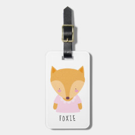 Cute Fox-illustration - Anpassade Bagagebricka