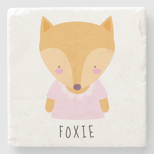 Cute Fox-illustration - Anpassade Stenunderlägg (Framsidan)