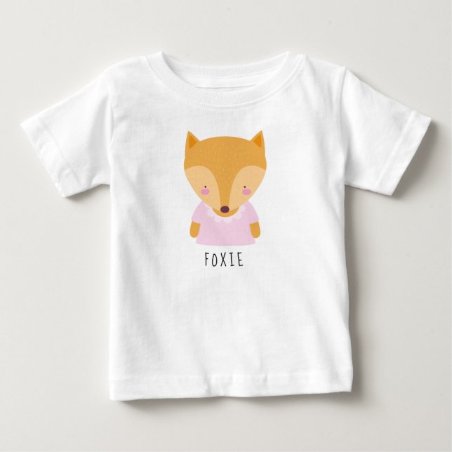 Cute Fox-illustration - Anpassade T Shirt (Framsida)