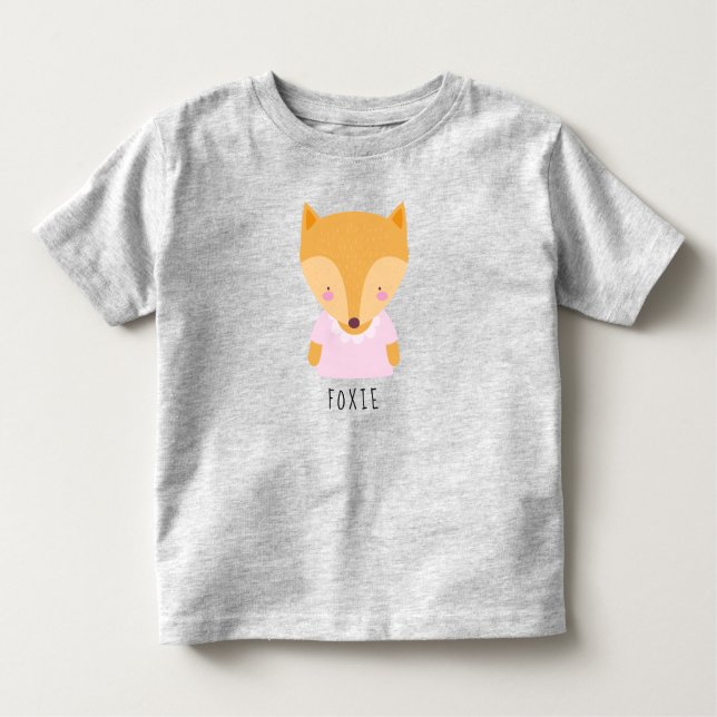 Cute Fox-illustration - Anpassade T Shirt (Framsida)