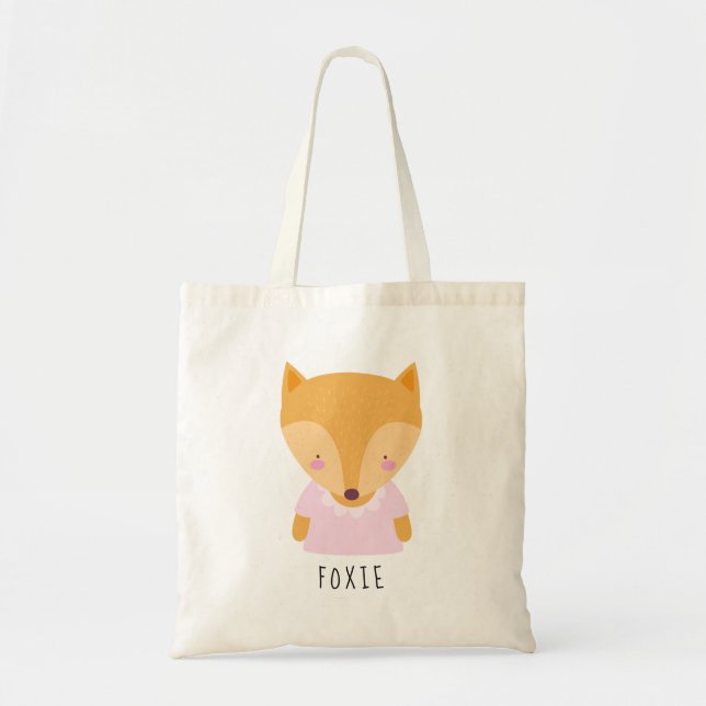 Cute Fox-illustration - Anpassade Tygkasse (Framsidan)