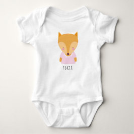 Cute Fox Illustration - Anpassadet Namn T Shirt