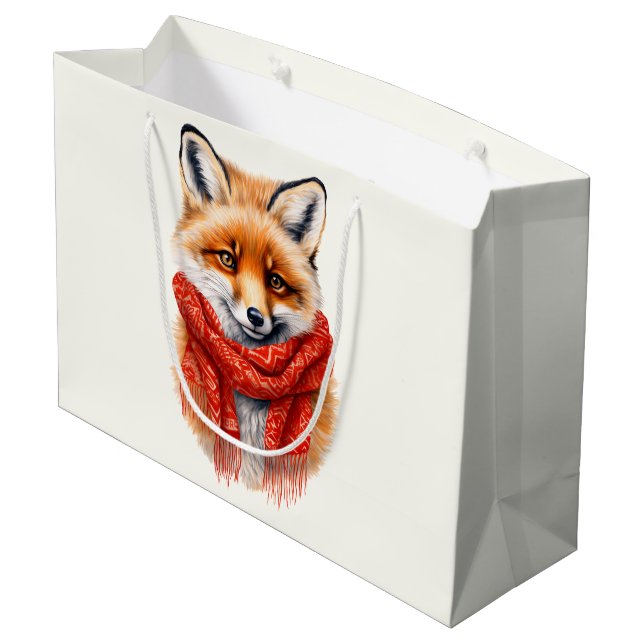 Cute Fox in a Red Scarf Autumn Image (Baksidan Vinklad)