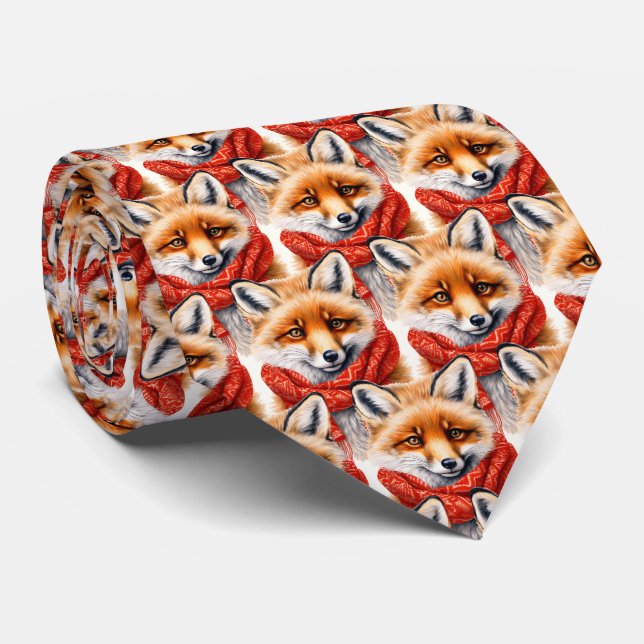 Cute Fox in a Red Scarf Autumn Image Pattern Slips (Rullad)