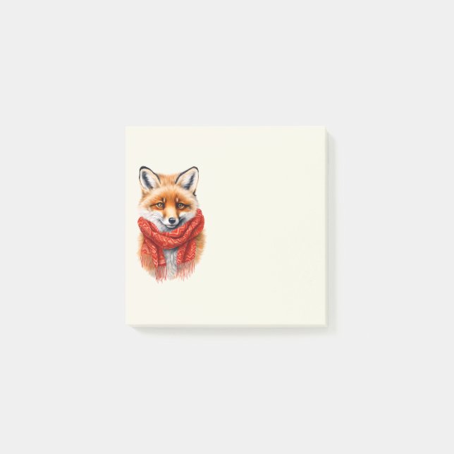Cute Fox in a Red Scarf Autumn Image Post-it Block (Framsida)