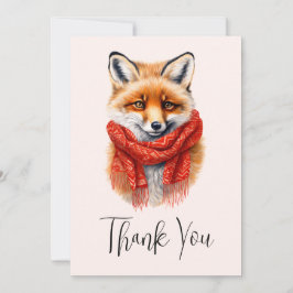 Cute Fox in a Red Scarf Autumn Image Tack Kort