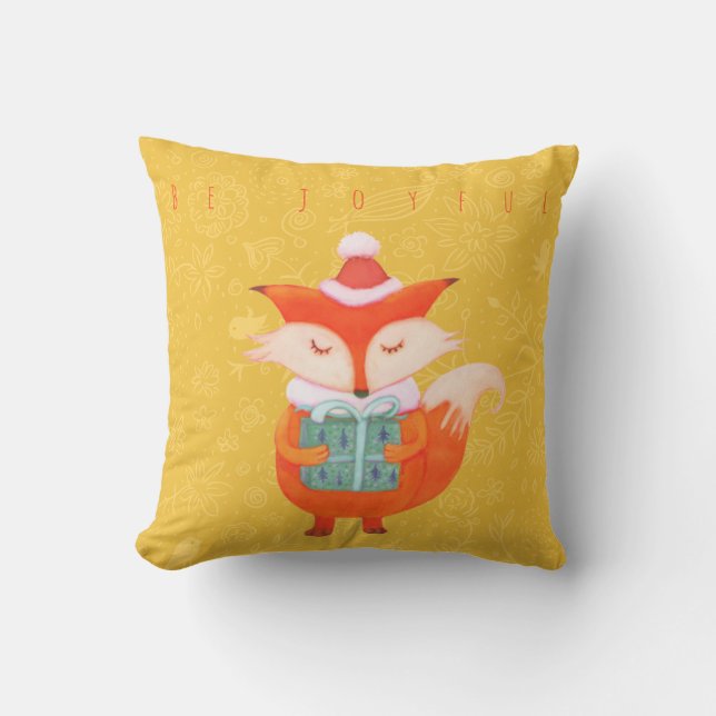 Cute Fox JulPillow Kudde (Framsida)