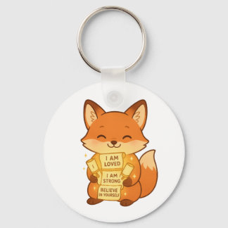 Cute Fox Keychain 🦊 💌 - Positive Vibes Nyckelring