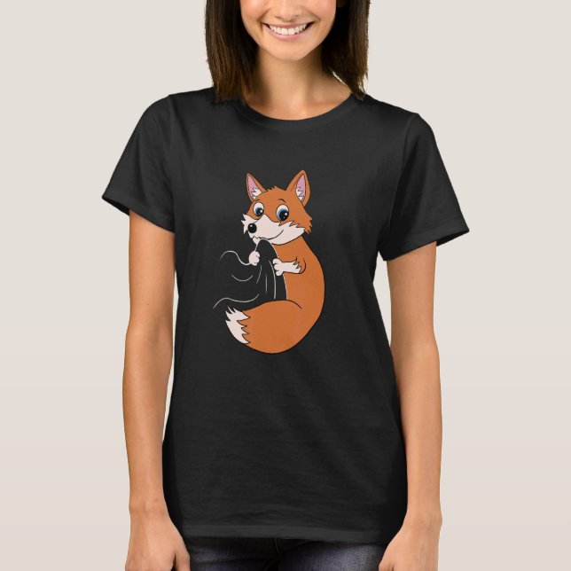 Cute Fox Kids T Shirt (Framsida)