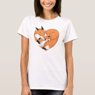 Cute Fox Mamma Kärlek Baby Heart T Shirt