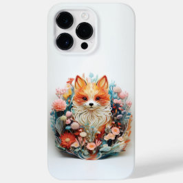 Cute Fox med blommor 3D Papper utskärning