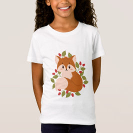 Cute fox med blommor t shirt