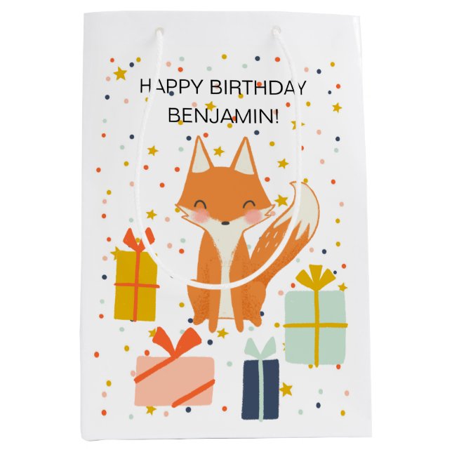 Cute Fox Modern Children's Party Gift Bag (Framsidan)