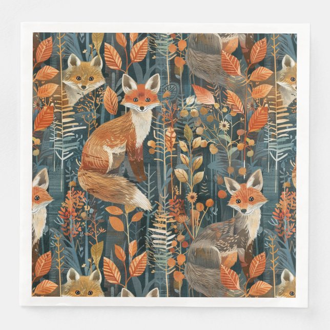 Cute Fox mönster Pappersservett (Framsida)