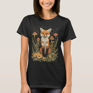 Cute Fox Nature Mushroom Cottagecore Tshirt T Shirt