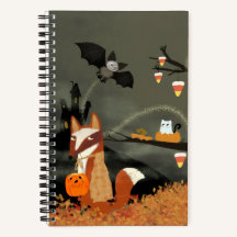 Cute Fox och Fladdermus Sketch Journal