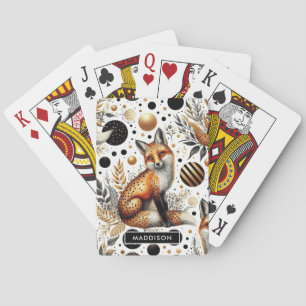 Cute Fox och punkter, sömlösa Casinokort