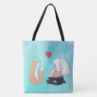 Cute Fox och Rabbit Woodland Creatures Teckning