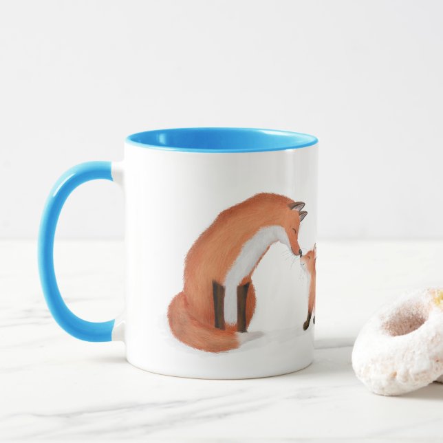 Cute fox och unge "Bästa Pappa någonsin" mugg (Med munk)
