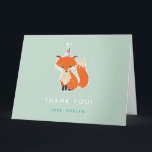 Cute Fox Party Hat Woodland Birthday Folttag Tack Kort<br><div class="desc">Cute Fox Party Hat Woodland Birthday Folthday Folttag - tackkort</div>
