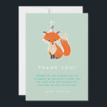 Cute Fox Party Hat Woodland Birthday Tack Kort<br><div class="desc">Cute Fox Party Hat Woodland Birthday Tack du Card</div>